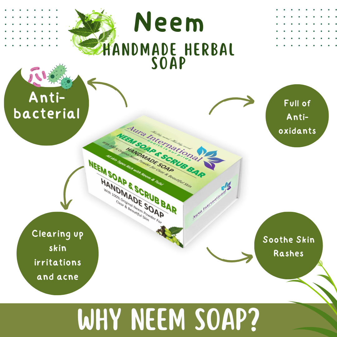 Neem Soap & Scrub Bar - Benefits Neem Soap & Scrub Bar Benefits - Aura International