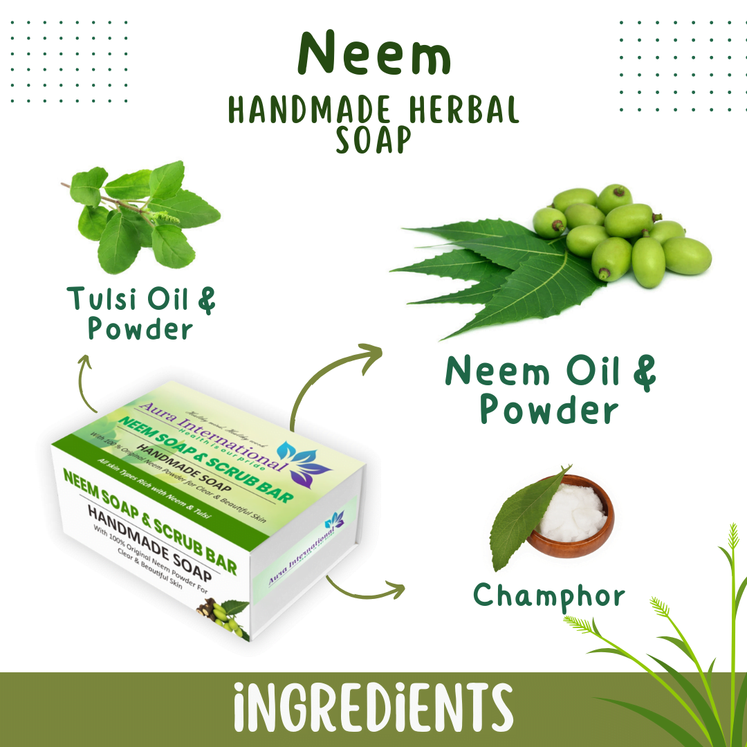 Neem Soap & Scrub Bar Ingredients Neem Soap & Scrub Bar Ingredients - Aura International
