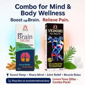 Combo Pack: Aura Brain WOW Tonic + Vedgiri Pain Relief Oil
