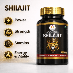Aturas Plus Shilajit Capsules for Men | Ayurvedic Energy & Stamina Support | Power, Strength & Vitality | 60 Capsules