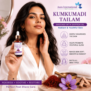 Aura International Kumkumadi Tailam Face Oil 30 ml | Enriched with Saffron Oil